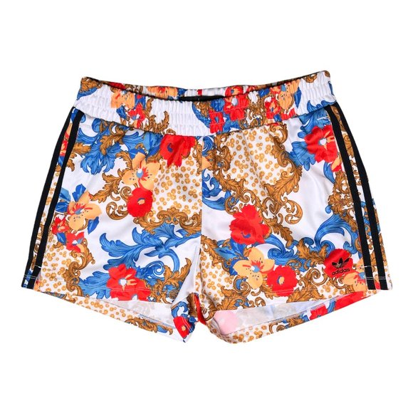 Adidas Originals x HER Studio London Size M Pull-On Shorts White Baroque Floral - Picture 1 of 5